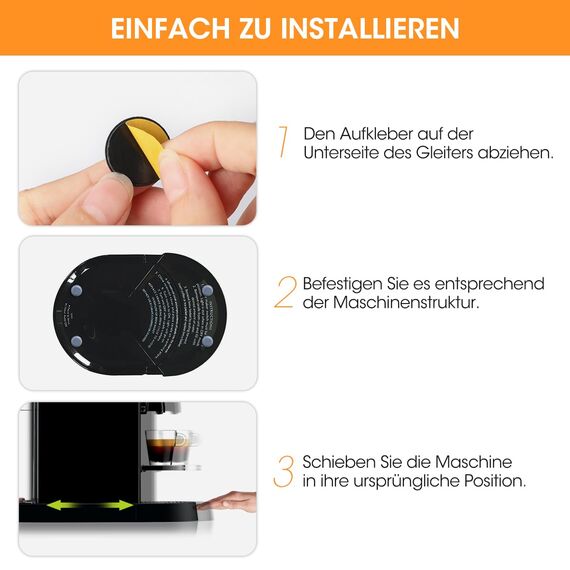 Aieve 8 STK.Gleitbrett für Küchengeräte Unsichtbares Selbstklebend kompatibel mit Thermomix, Kaffeevollautomaten Heißluftfritteuse, Küchen Zubehöre, Für Küchenmaschinen leicht zu verschieben (Blau)