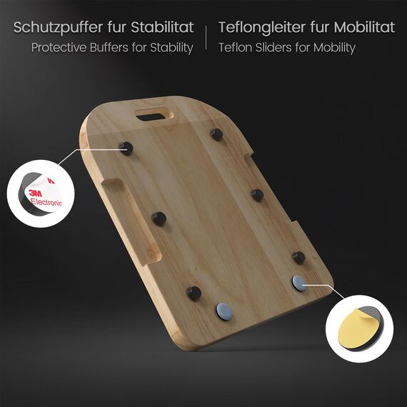 Siegvoll Verdickter Gleitbrett für Thermomix TM6 TM5, Rollbrett mit müheloser Verschiebung, Gleiter aus verdicktem Holz, Zubehör für Thermomix TM6 TM5