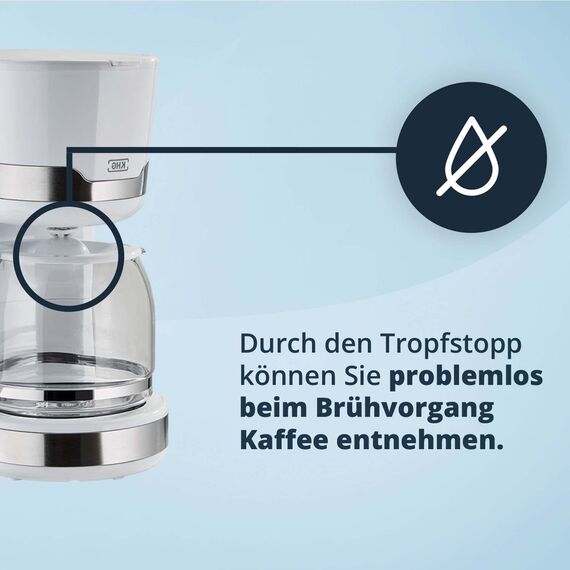 KHG Frühstücksset Wasserkocher Kaffeemaschine 2-teilig, 2.200 & 1.000 Watt, Kapazität 1,7 Liter Wasser oder 12 Tassen Kaffe, mit Kalkfilter & Permanent-Kaffeefilter – Weiß