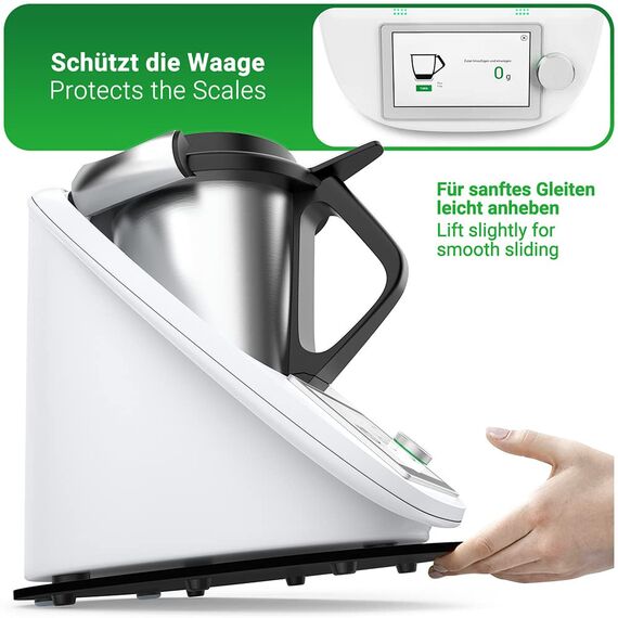 Siegvoll Gleitbrett für Thermomix TM6 TM5 Gleiter müheloses Verschieben Rollbrett aus Acryl - Schwarz Hochglanz