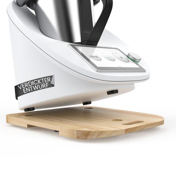 Siegvoll Verdickter Gleitbrett für Thermomix TM6 TM5, Rollbrett mit müheloser Verschiebung, Gleiter aus verdicktem Holz, Zubehör für Thermomix TM6 TM5