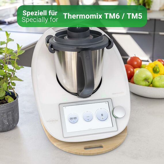 Siegvoll Gleitbrett für Thermomix TM6 TM5 aus Holz, Gleiter müheloses Verschieben Rollbrett, Zubehör für Thermomix TM6 TM5