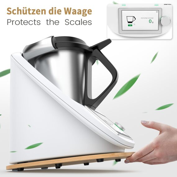 Siegvoll Gleitbrett für Thermomix TM6 TM5 aus Bambus, Schnelles Bewegen Rollbrett für Thermomix Vorwerk Küchenmaschine, Zubehör für Thermomix TM6 TM5,Bambusholz