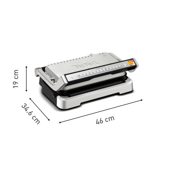 Tefal OptiGrill 2in1 XL Kontaktgrill, Aufklappbar, Tischgrill, 12 Programme, Garstufenanzeige, Abnehmbare XL-Platten, Elektrogrill, GC782D10