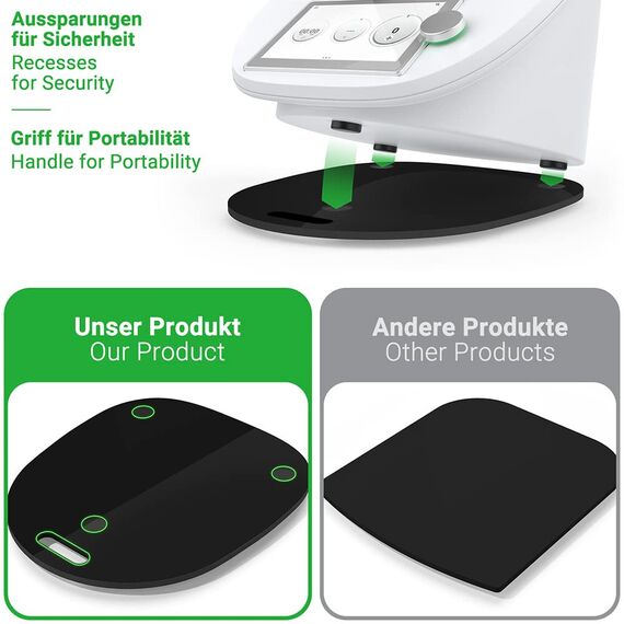 Siegvoll Gleitbrett für Thermomix TM6 TM5 Gleiter müheloses Verschieben Rollbrett aus Acryl - Schwarz Hochglanz