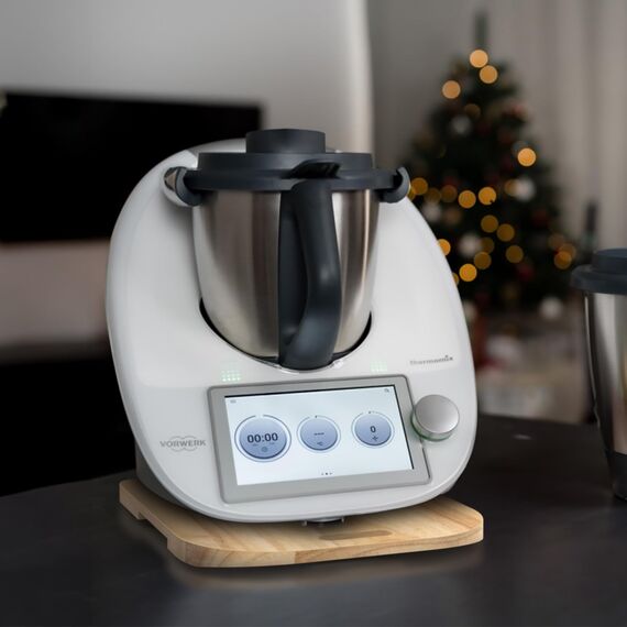 Siegvoll Verdickter Gleitbrett für Thermomix TM6 TM5, Rollbrett mit müheloser Verschiebung, Gleiter aus verdicktem Holz, Zubehör für Thermomix TM6 TM5