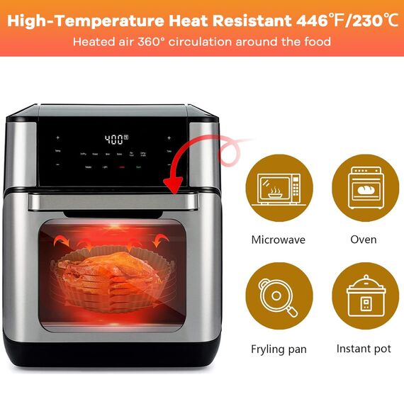 Silikonform für Heißluftfritteuse, 2Pcs Airfryer Silikonform, Silikon Airfryer Zubehör, Silikoneinsatz Air Fryer Accessories Auflaufform für Cosori Philips, Reemplazar Heißluftfritteuse Backpapier