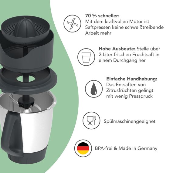 Wundermix - WunderJuicer® Saftpresse für Thermomix TM6, TM5 & TM31 • Zitruspresse & Entsafter • Made in Germany