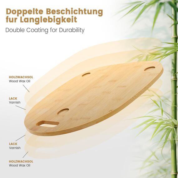 Siegvoll Gleitbrett für Thermomix TM6 TM5 aus Bambus, Schnelles Bewegen Rollbrett für Thermomix Vorwerk Küchenmaschine, Zubehör für Thermomix TM6 TM5,Bambusholz