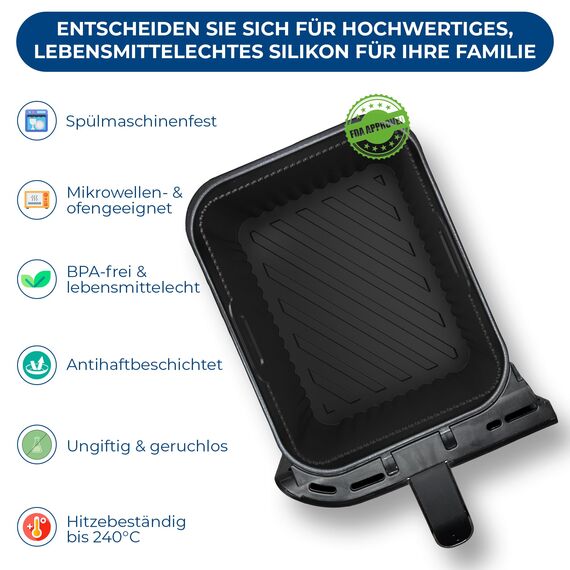 Ninja AF400EU & DZ400EU Silikonform & Grillrost | BPA-FREI | Hochwertige Materialien | 2,5mm dicke Silikonform | 4 Stück Airfryer Silikonform & Grillrost für Foodi Max Dual Zone AF400EU |