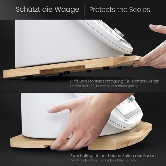 Siegvoll Verdickter Gleitbrett für Thermomix TM6 TM5, Rollbrett mit müheloser Verschiebung, Gleiter aus verdicktem Holz, Zubehör für Thermomix TM6 TM5