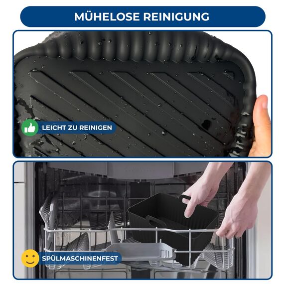 Ninja 9,5L AF400EU & DZ400EU Silikonform | BPA-FREI | Hochwertige Materialien | 2,5mm dicke Silikonform | 2 Stück Airfryer Silikonform für Foodi Max Dual Zone AF400EU | Ninja AirFryer Silikonform