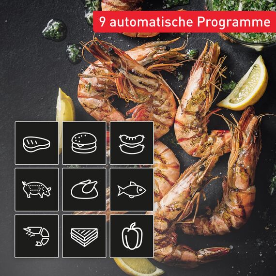 Tefal OptiGrill 4in1 Kontaktgrill mit Backschale, Aufklappbar, Tischgrill, 9 automatische Programme, Garstufenanzeige, spülmaschinengeeignete Teile, Elektrogrill, Backofen, GC776D10