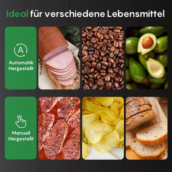 FRESKO Vakuumiergerät Automatik | Vakuumiergerät Testsieger (Note 1,2), 18L/min Turbo-Saugkraft, 1-Knopf-Bedienung, inkl. 2 Beutelrollen