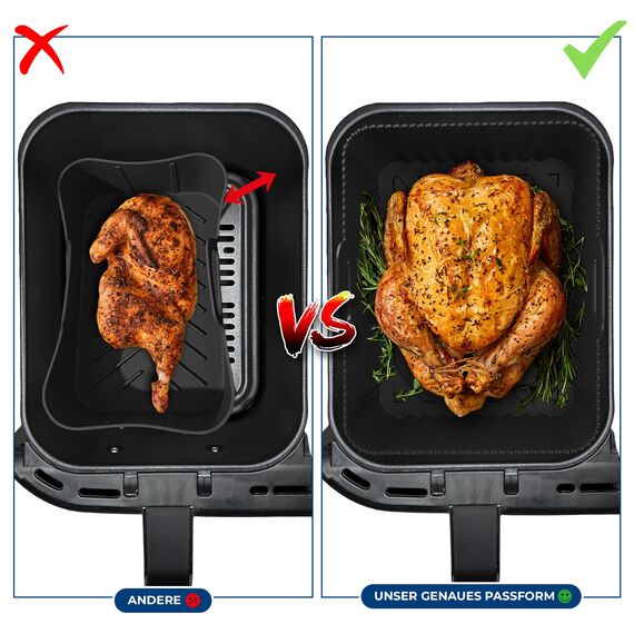 Ninja 9,5L AF400EU & DZ400EU Silikonform | BPA-FREI | Hochwertige Materialien | 2,5mm dicke Silikonform | 2 Stück Airfryer Silikonform für Foodi Max Dual Zone AF400EU | Ninja AirFryer Silikonform