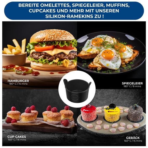 Ninja 9,5L AF400EU & DZ400EU Zubehör | BPA-FREI | Hochwertige Materialien | 2,5mm dicke Silikonform | 2 Stück Airfryer Silikonform für Foodi Max Dual Zone AF400EU | Ninja DZ400EU Zubehör