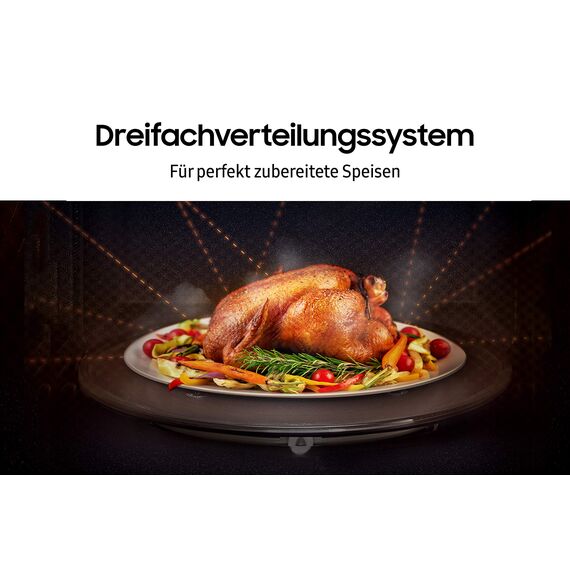 Samsung MW3500 Mikrowelle MS23K3614AW/EG / 800 W / 23 L Garraum / 48, 9 cm Breite / Kratzfester Keramik-Emaille-Innenraum / 6 Leistungsstufen / Weiß