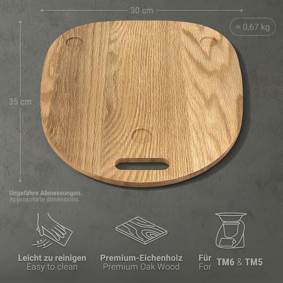 Siegvoll Gleitbrett für TM6 TM5 aus edlem Eichenholz, Gleiter müheloses Verschieben Rollbrett, Zubehör für TM6 TM5