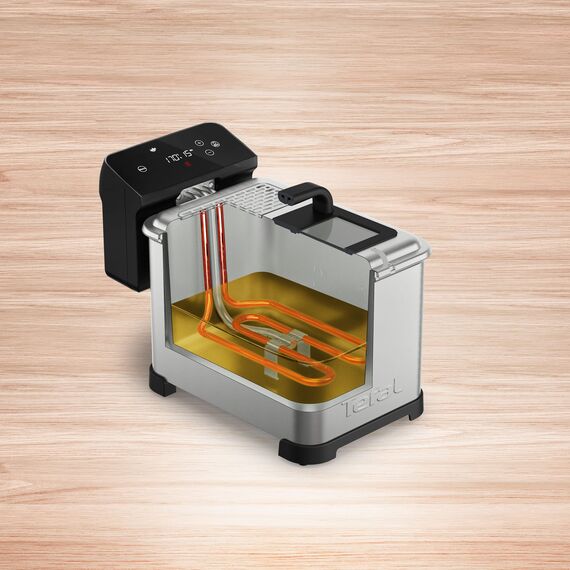 Tefal FR507D Family Pro Digital Elektrische Fritteuse | 4 L Öl-Kapazität | Kühlzonen-Technologie | spülmaschinenfeste Teile | digitaler LED-Bildschirm mit Touch-Panel | Schwarz/Edelstahl