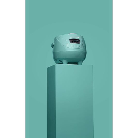 REISHUNGER Digitaler Reiskocher klein, mint| 0,6 L bis 3 Personen | Warmhaltefunktion, Timer & Premium Topf | Kleiner Multikocher & Dampfgarer, 8 Programme, 7-Phasen-Technologie