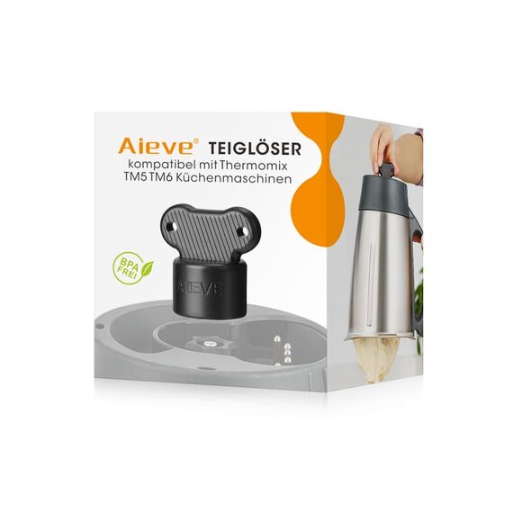 Aieve Teiglöser Teigblume Messerdrehhilfe kompatibel mit Thermomix TM5 TM6 TM7 Küchenmaschinen, Drehhilfe Ersatzteil zum Einfachen Entnahmen von Teig aus Mixtopf (Schwarz)