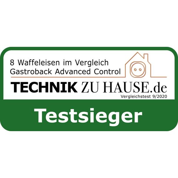 GASTROBACK 42424 Waffeleisen Advanced Control, 5 Verschiedene Programme, 7 Bräunungsstufen, Steuerung über LCD–Display, 1.600 Watt, Edelstahl, silber