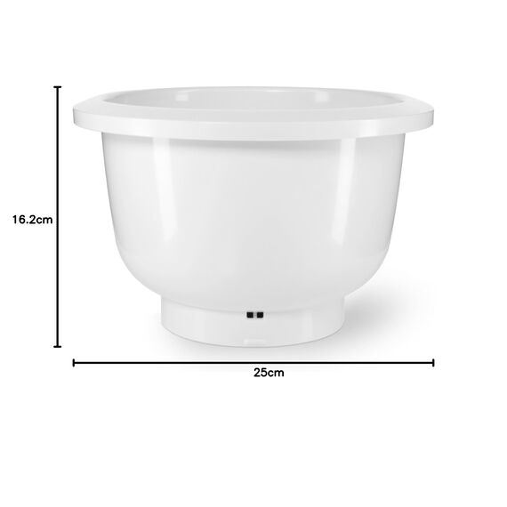 Bosch Kunststoff-Rührschüssel MUZ5KR1, Zubehör passend für Küchenmaschine Serie 4, 3,9 Liter, max. Teigmenge 2,7 kg, bpa-frei, spülmaschinenfest, weiß