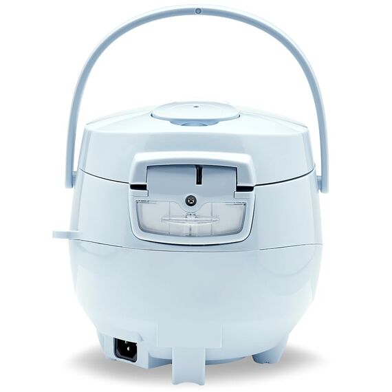 REISHUNGER Digitaler Reiskocher klein, hellblau | 0,6 L bis 3 Personen | Warmhaltefunktion, Timer & Premium Topf | Kleiner Multikocher & Dampfgarer, 8 Programme, 7-Phasen-Technologie