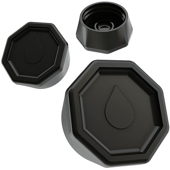 Sodaquip® Deckel für Sodastream Glasflaschen Crystal & Penguin aus Premium Kunststoff - 3x moderne Deckel für Sodastream Glasflasche - Ersatzdeckel, Verschluss, Flaschendeckel (3x Schwarz)