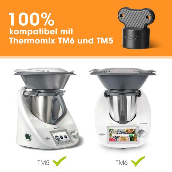 Aieve Teiglöser Teigblume Messerdrehhilfe kompatibel mit Thermomix TM5 TM6 TM7 Küchenmaschinen, Drehhilfe Ersatzteil zum Einfachen Entnahmen von Teig aus Mixtopf (Schwarz)