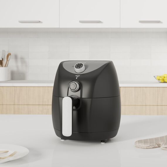 Tower T17021 Heißluftfritteuse für die Ganze Familie mit Schneller Luftzirkulation - 60-Minuten-Timer - Airfryer 4,3L 1500W - Schwarz