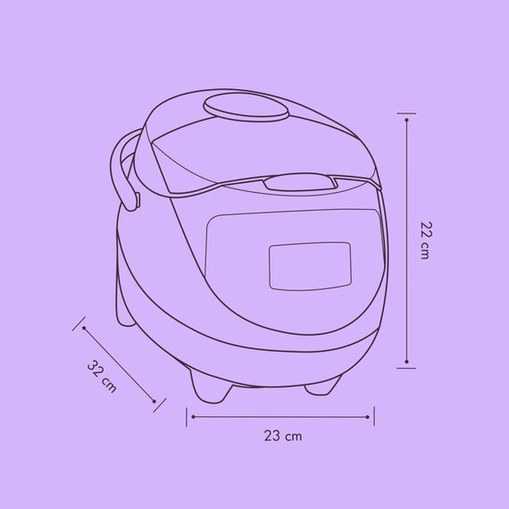 REISHUNGER Digitaler Reiskocher klein, mint| 0,6 L bis 3 Personen | Warmhaltefunktion, Timer & Premium Topf | Kleiner Multikocher & Dampfgarer, 8 Programme, 7-Phasen-Technologie