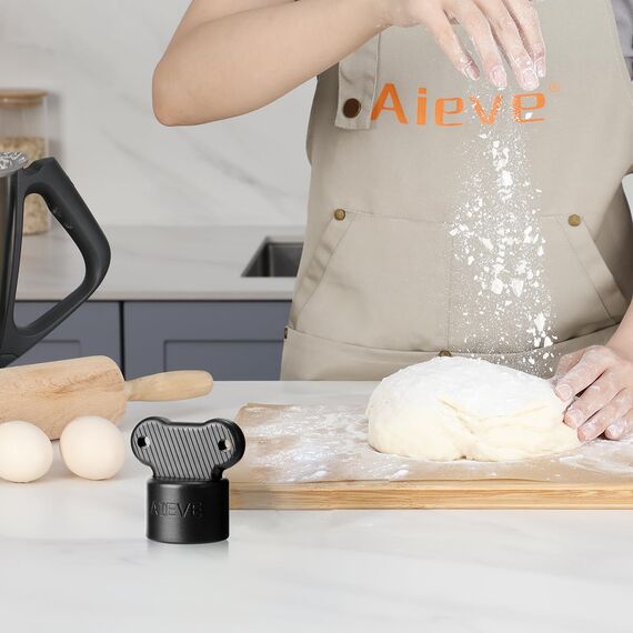Aieve Teiglöser Teigblume Messerdrehhilfe kompatibel mit Thermomix TM5 TM6 TM7 Küchenmaschinen, Drehhilfe Ersatzteil zum Einfachen Entnahmen von Teig aus Mixtopf (Schwarz)