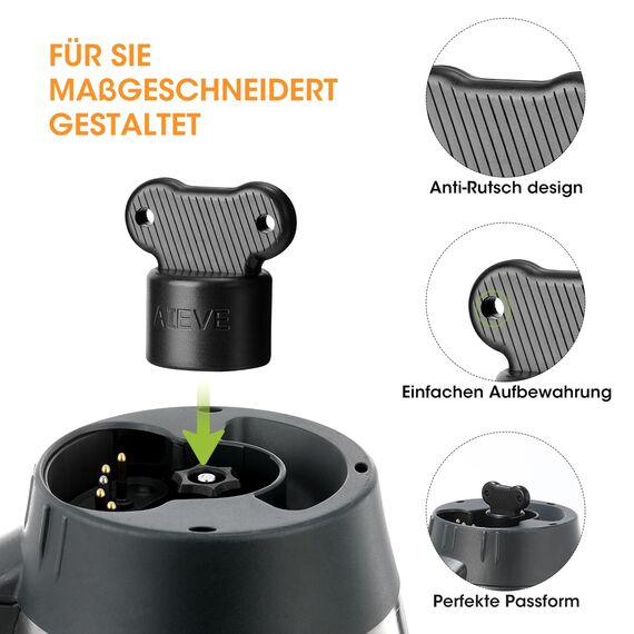 Aieve Teiglöser Teigblume Messerdrehhilfe kompatibel mit Thermomix TM5 TM6 TM7 Küchenmaschinen, Drehhilfe Ersatzteil zum Einfachen Entnahmen von Teig aus Mixtopf (Schwarz)