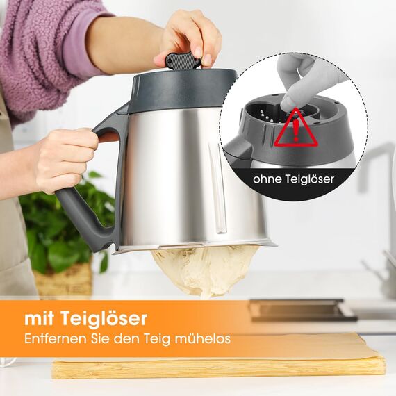 Aieve Teiglöser Teigblume Messerdrehhilfe kompatibel mit Thermomix TM5 TM6 TM7 Küchenmaschinen, Drehhilfe Ersatzteil zum Einfachen Entnahmen von Teig aus Mixtopf (Schwarz)