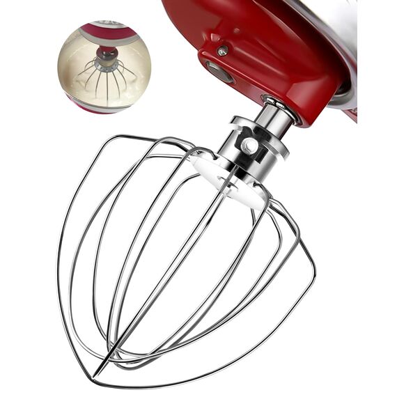 HOMGEN Schneebesen-Aufsatz für KitchenAid 4.5qt 5qt Mixer Standmixer mit neigbarem Kopf Mehlkuchen-Mayonnaise