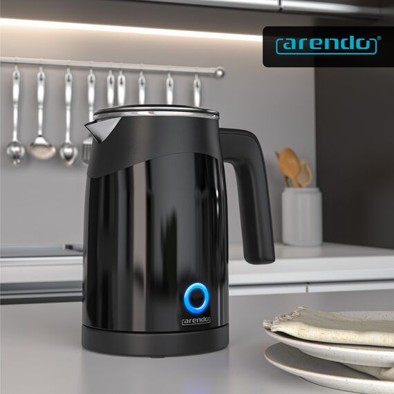 Arendo 0.5l Edelstahl Wasserkocher mit Temperatureinstellung im Doppelwand-Design - 0,5l Wasser-Füllmenge - 5 Temperaturstufen einstellbar - Single Teekocher - Warmhaltefunktion - Energiesparend