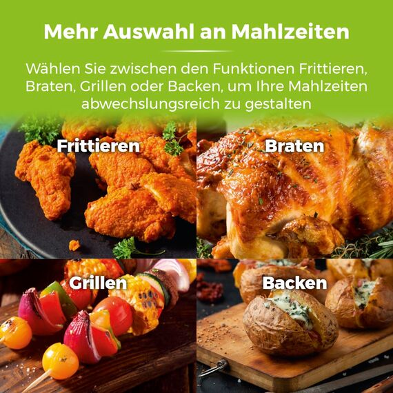 Tower T17021 Heißluftfritteuse für die Ganze Familie mit Schneller Luftzirkulation - 60-Minuten-Timer - Airfryer 4,3L 1500W - Schwarz