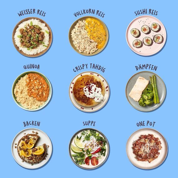 REISHUNGER Digitaler Reiskocher & Dampfgarer Weiß | 1,5 L bis 8 Personen | Warmhaltefunktion, Timer & Premium Innentopf | Multikocher, 12 Programme, 7-Phasen-Technologie