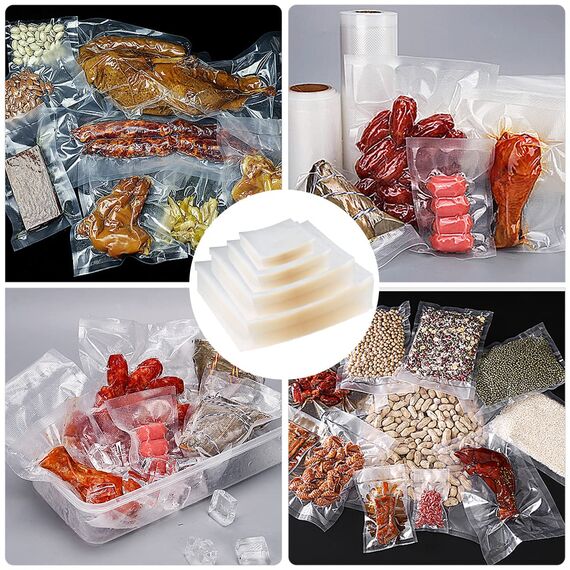 200 Stück Vakuumierbeutel 10x15/15x20/20x25/20x30, Gefrierbeutel, Sous Vide Beutel, BPA-Frei, Eingeprägte Luftrillen, für alle Vakuumierer & Lebensmittel Vakuumiergerät, für Gemüse, Fleisch etc