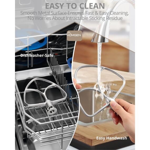 HOMGEN Flachrührer Edelstahl für Kitchenaid 4.5/5QT Flachrührer aus Edelstahl spülmaschinenfest für Kitchen Aid Standmixer KSM150 KSM152 K45SS KSM75 KSM175