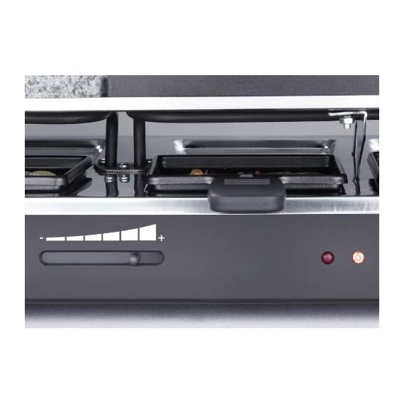 SEVERIN RG 2341 Raclette-Partygrill (ca. 1.500 W, mit Naturgrillstein und Wendegussplatte, Inkl. 8 Pfännchen)