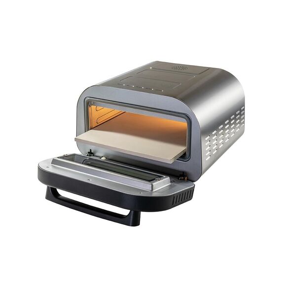 Unold Pizzaofen LUIGI 68816 | Elektrischer Pizza Ofen aus rostfreiem Edelstahl mit Pizzastein mit bis zu 450°C, nur ca. 2 Minuten Backzeit, energiesparend, 1.700 Watt