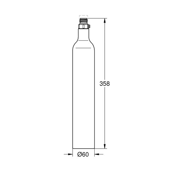 GROHE Blue, 1x 425g CO2 Flasche für bis zu 60l Sprudelwasser (lebensmittelechtes CO2, geeignet für jeden Wassersprudler mit Standard CO2 Anschluss, universal einsetzbar, leicht austauschbar), 40651000