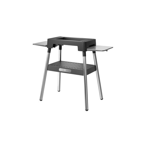 WMF Lono Grill Standfuß, 92,7 x 75,0 x 43,8 cm, stabil und sicher, klappbare Seitenablagen, kompatibel mit dem Lono Master Grill und dem Lono Tischgrill flach und gerippt, Cromargan, schwarz/silber