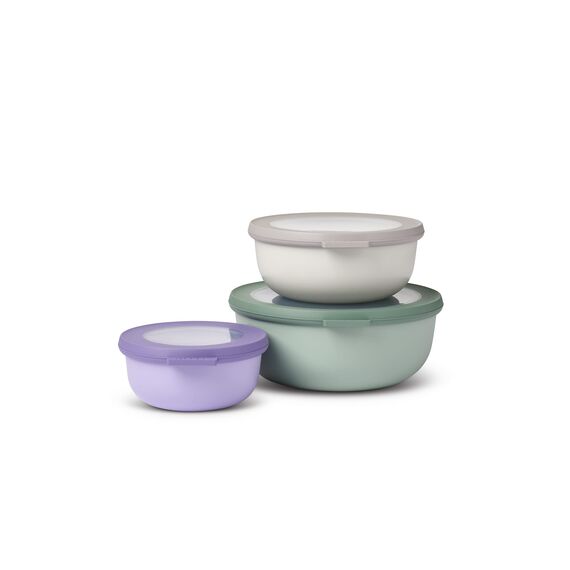 Mepal Multischüssel-Set Cirqula 3-teilig – Assorted – flach und rund –Inhalt: 350, 750 1250 ml – bruchfestes Material-auslaufsicher – tiefkühl und spülmaschinengeeignet