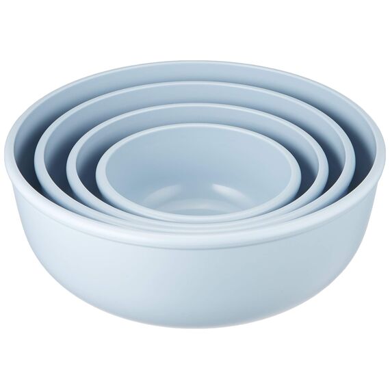 Mepal Multischale Cirqula Round 4-teiliges Set - Mikrowellen Geschir - Geignet als Aufbewahrungsbox, Kuhlschrank, Gefrierschrank & Mikrowellengeschirr - 350, 750, 1250, & 2250 ml - Nordic blue