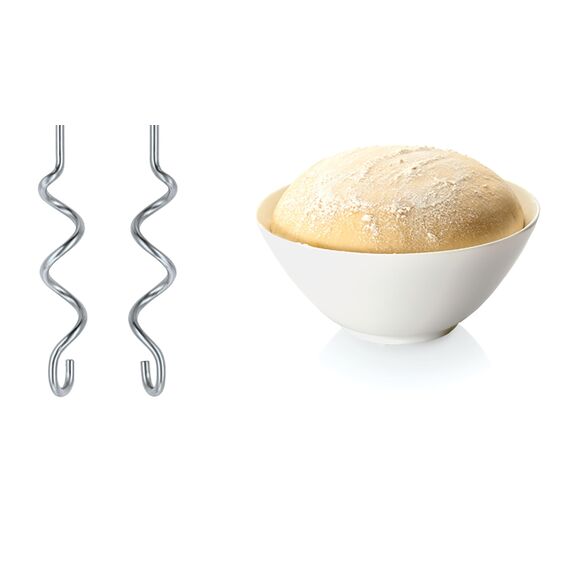 Bosch Handrührer MFQ3540, Handrührgerät, 2 Rührbesen, 2 Edelstahl-Knethaken, spülmaschinengeeignet, 5 Stufen, Pürierstab, Mixbecher, 450 W, weiß