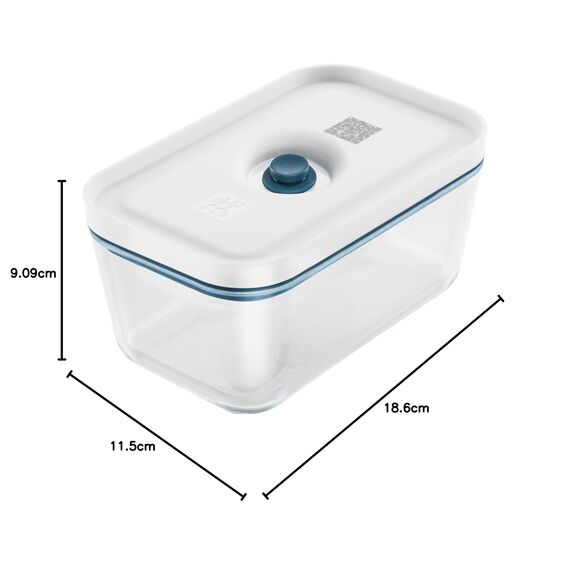 ZWILLING Fresh & Save Vakuumbox, Größe M, Glas, mit Vakuum-Deckel, Blau-La Mer