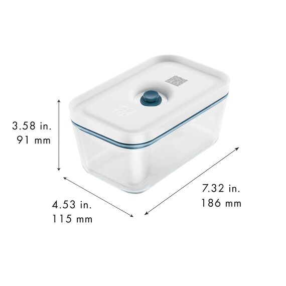 ZWILLING Fresh & Save Vakuumbox, Größe M, Glas, mit Vakuum-Deckel, Blau-La Mer
